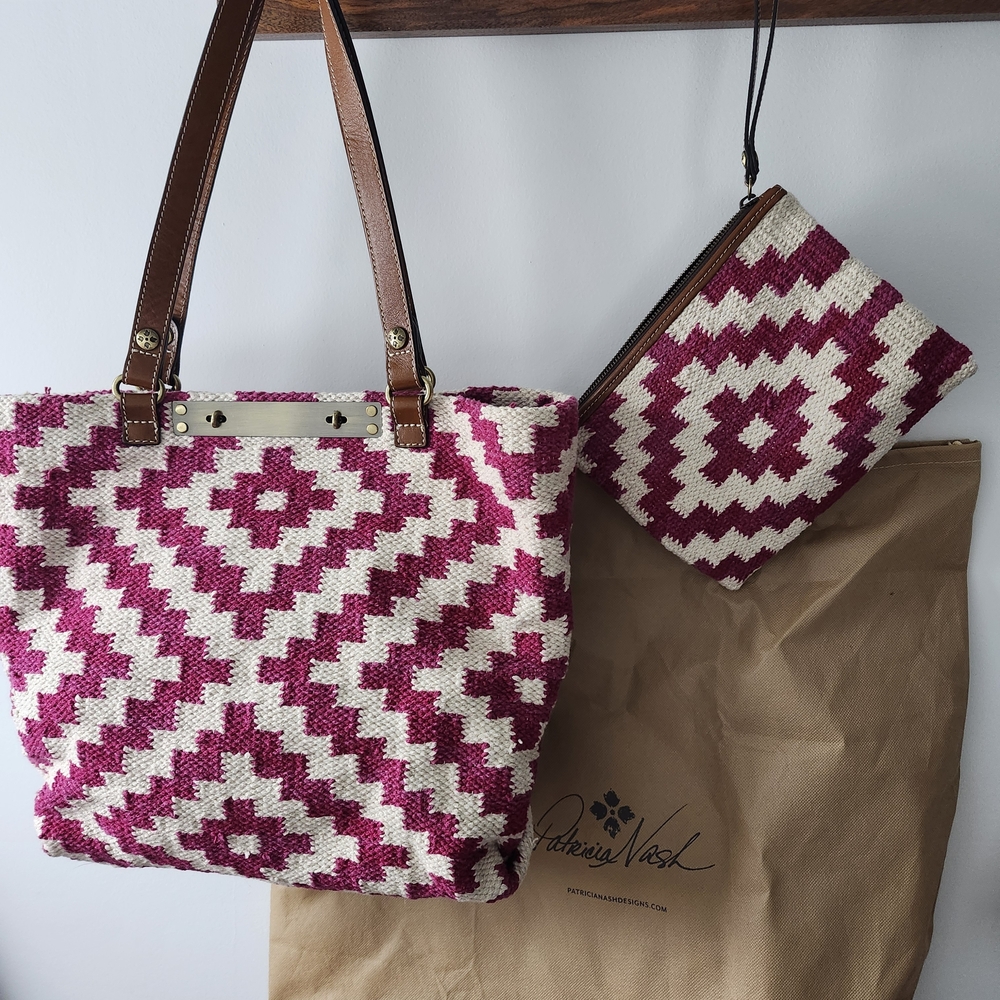 Patricia Nash Chennai Hand Woven Tote W/matching Wristlet